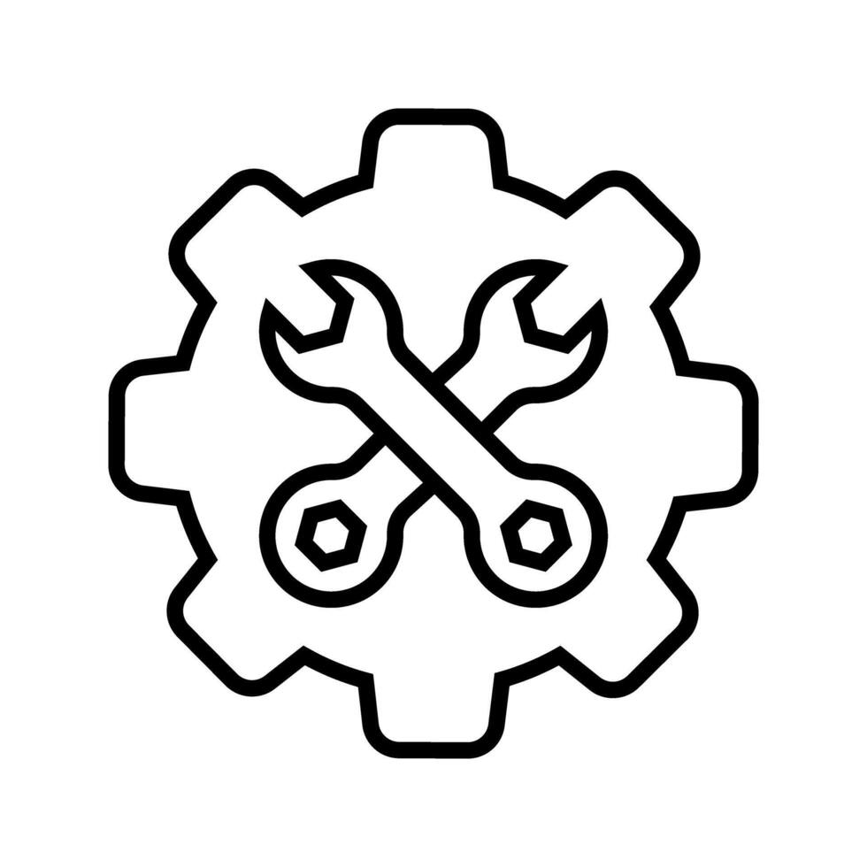Service icon . A thin line sign. Isolated contour symbol illustration vector
