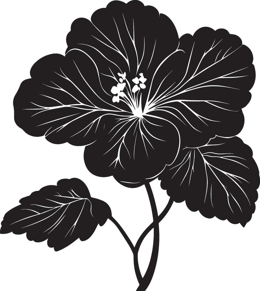 Begonia flower simple silhouette black illustration vector