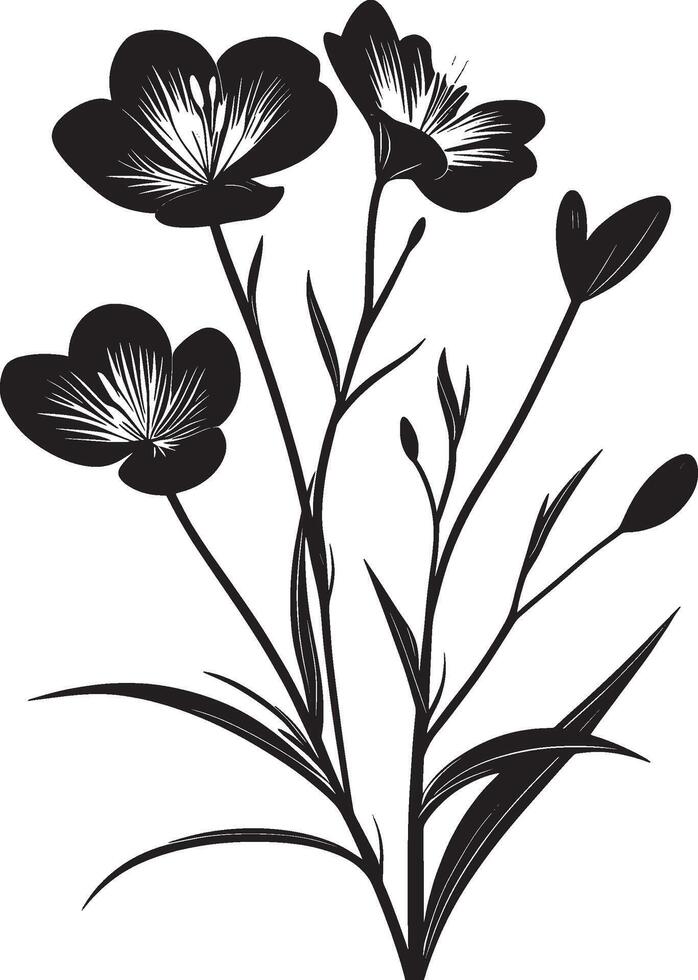 Freesia flower simple silhouette black illustration vector