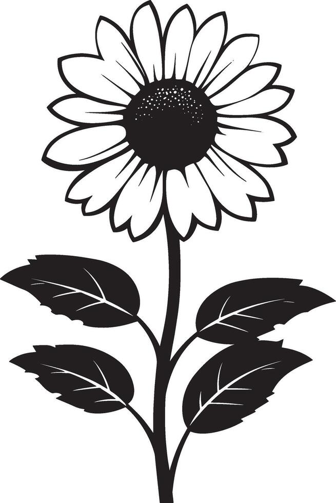 Minimalist black icon of an aster flower in format vector