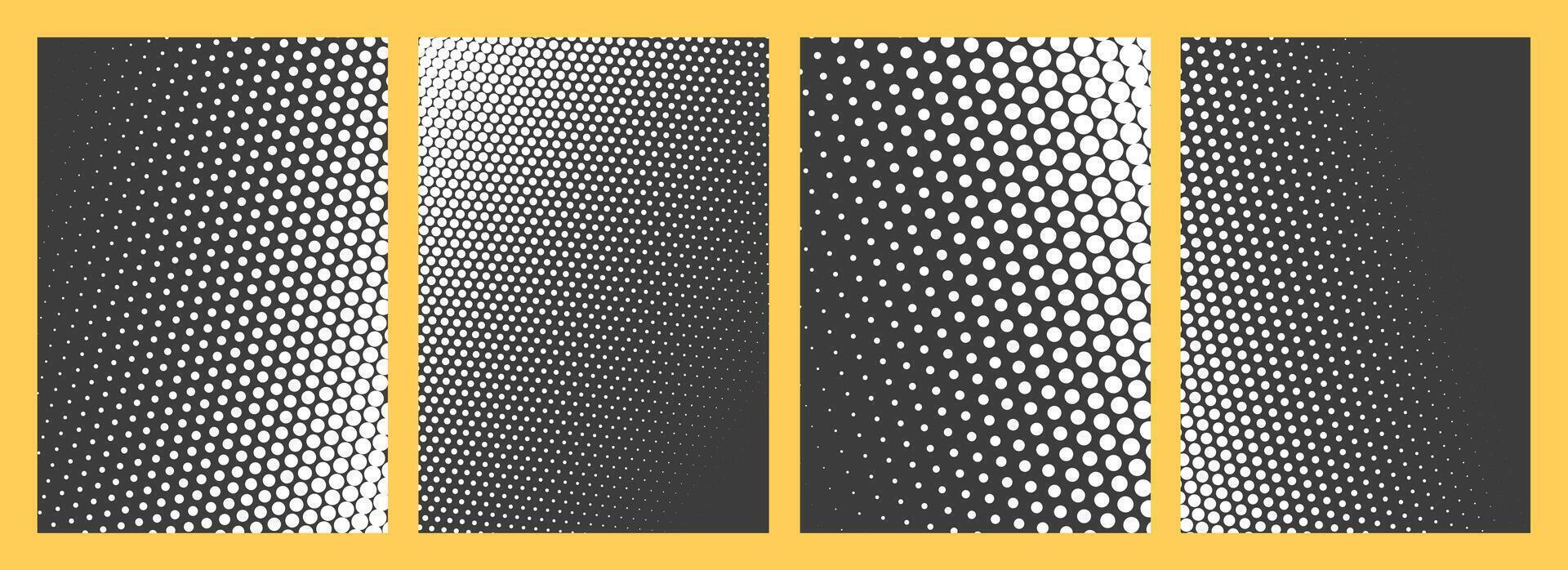 Set of halftone texture art Brochure cover style background vector