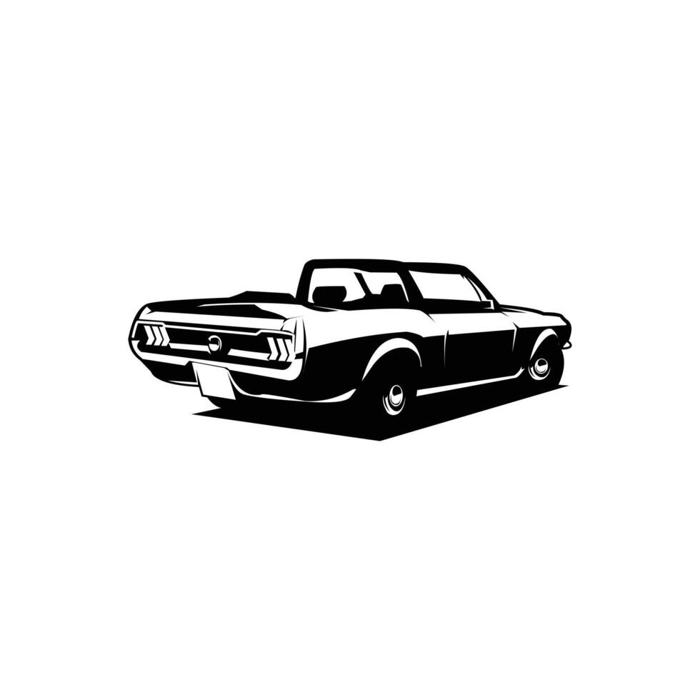 1967 ford mustang car . isolated from behind. best for logos, badges, symbols, icons, design stickers, t-shirt industry. available in eps 10 vector