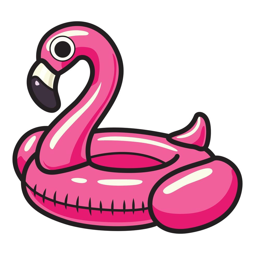 A high-quality illustration of a flamingo buoy, perfect for summer and beach-themed designs. vector