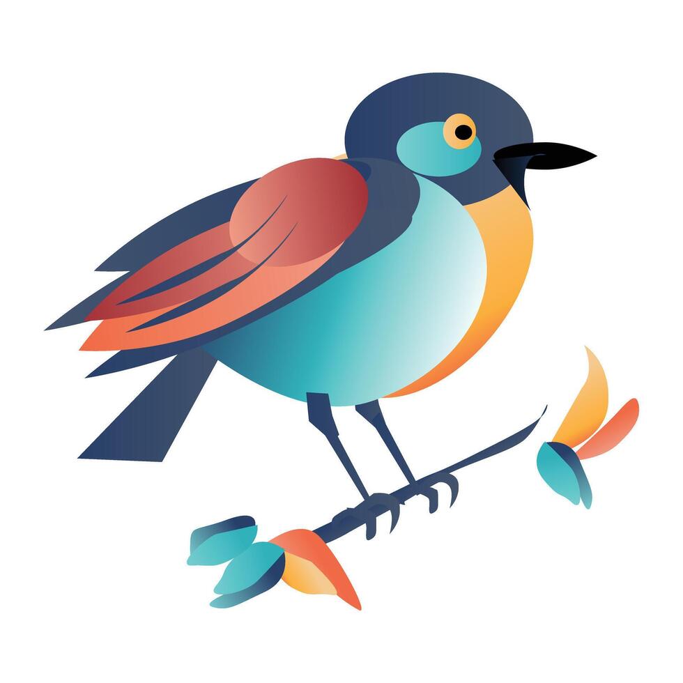 Cute Simple Bird Illustration vector