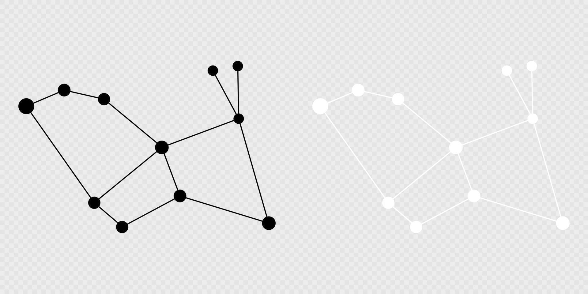 Lepus constellation map set. illustration. vector