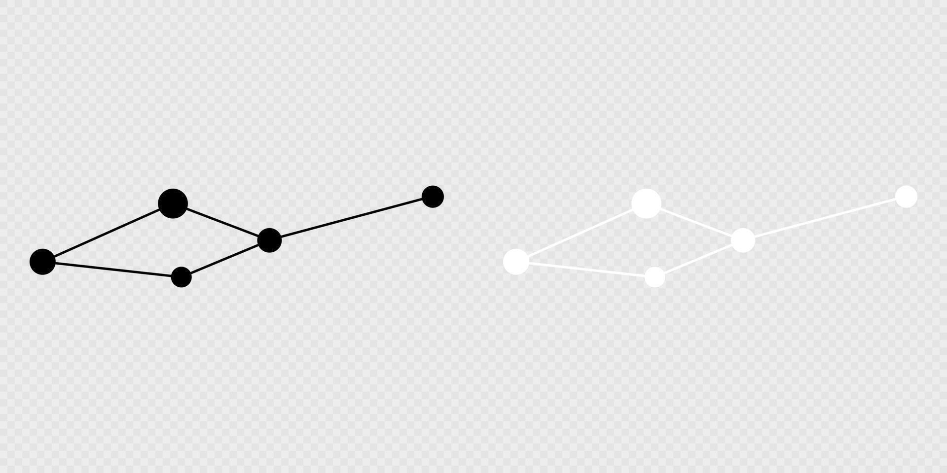 Leo Minor constellation map set. illustration. vector