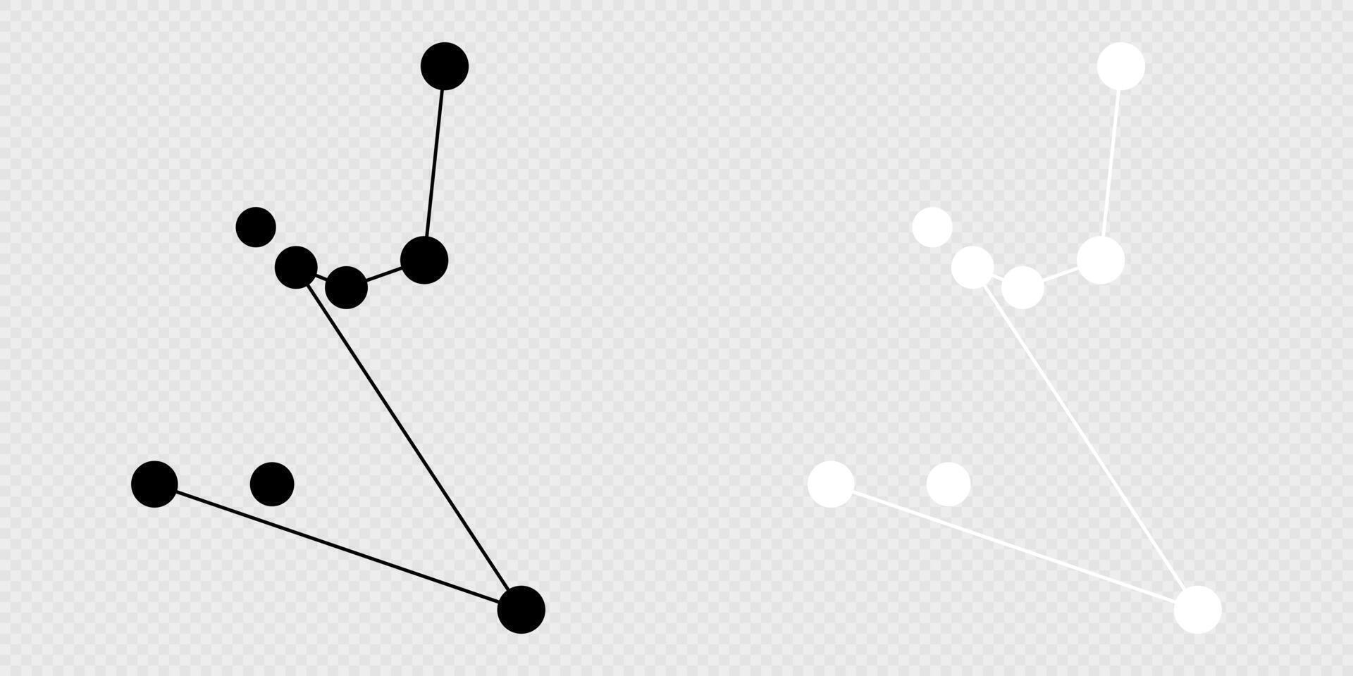 Hydrus constellation map set. illustration. vector