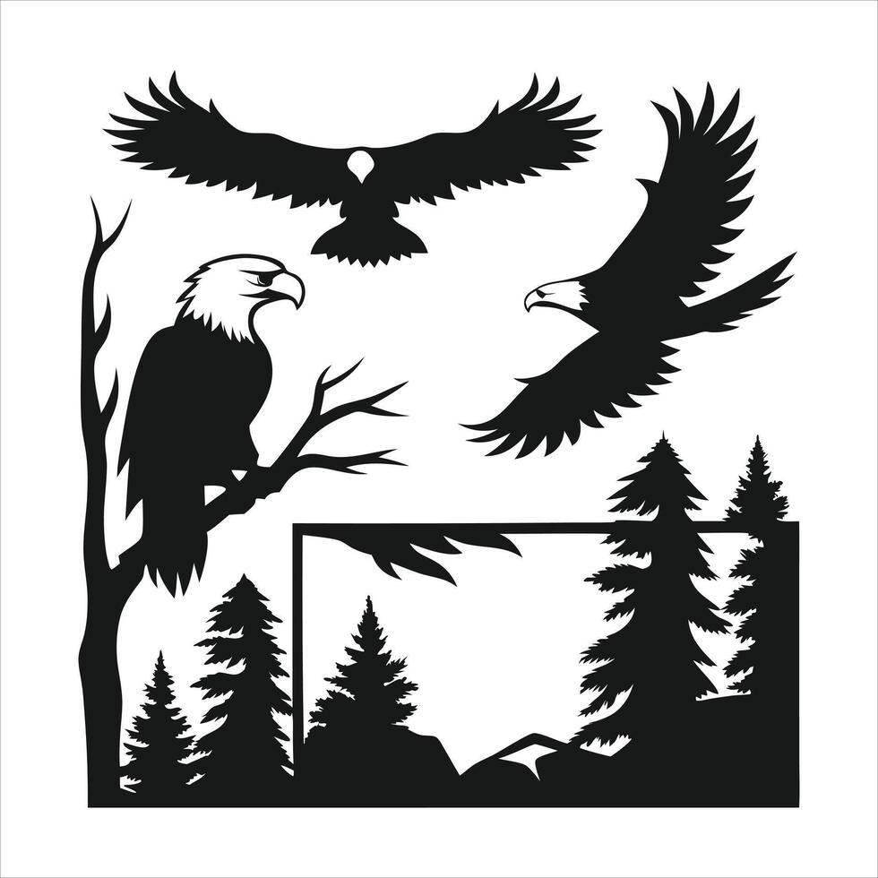 From Nest to Flight The Journey of a Young Eagle vector