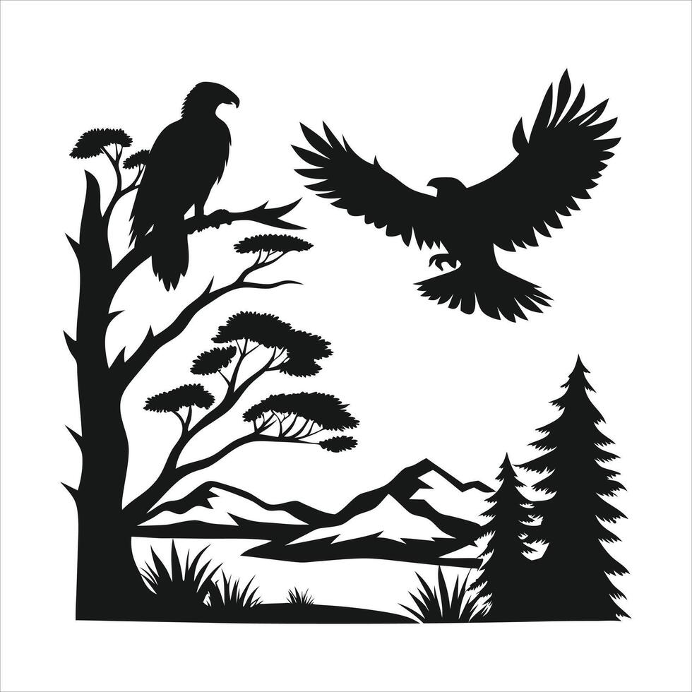 Majestic Hunters The Power and Grace of Eagles vector