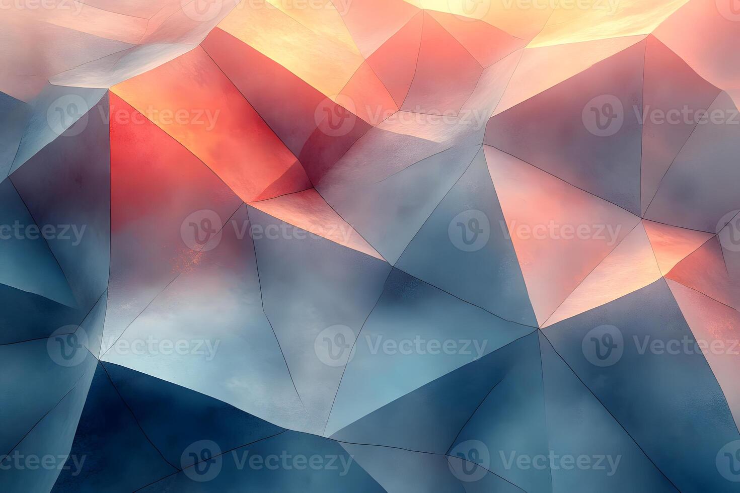 Abstract Geometric Landscape with Colorful Facets - Modern Design for Wall Art and Graphics photo