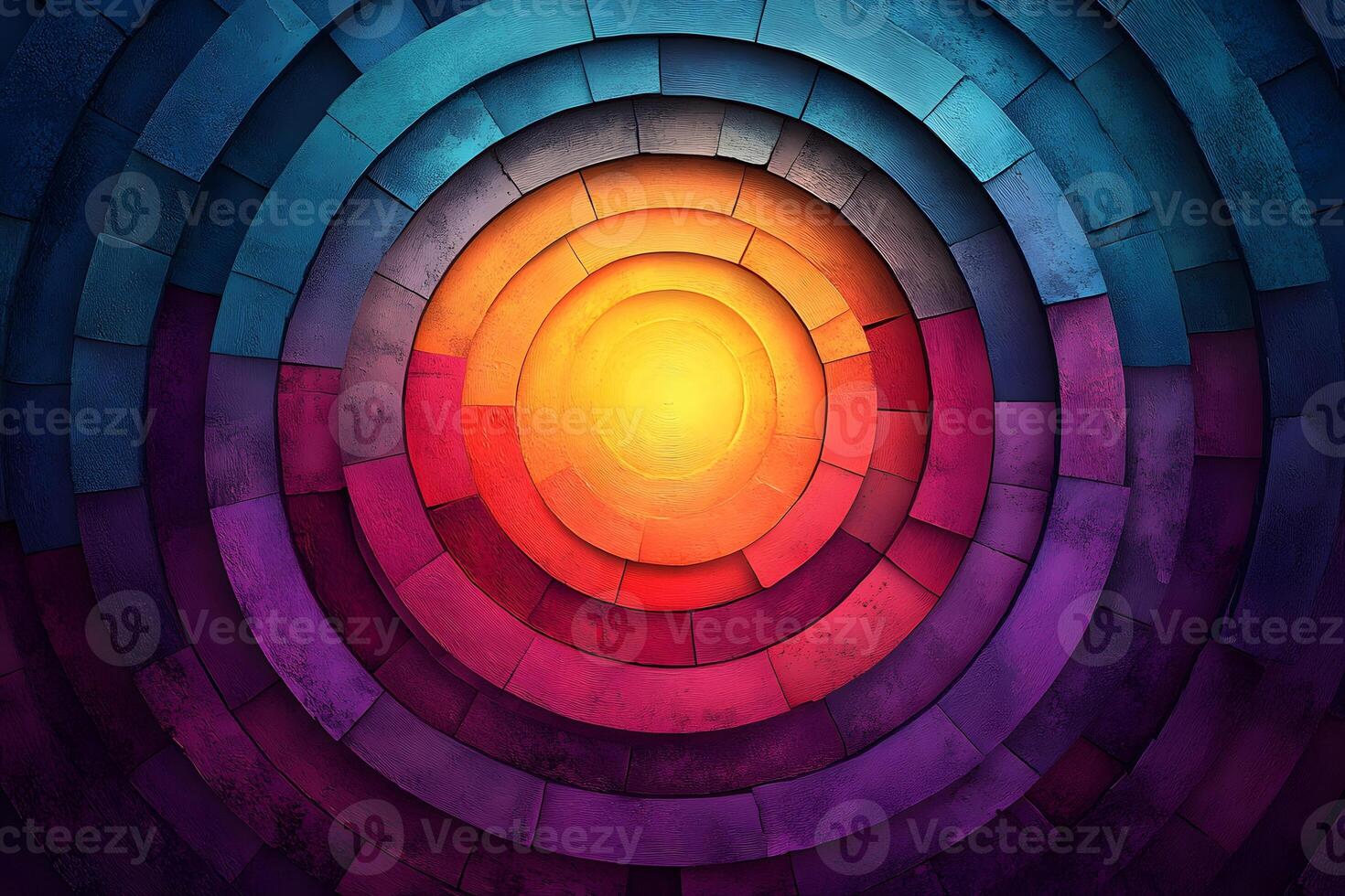 Vibrant Concentric Circle Design in Warm and Cool Tones for Artistic Backgrounds photo