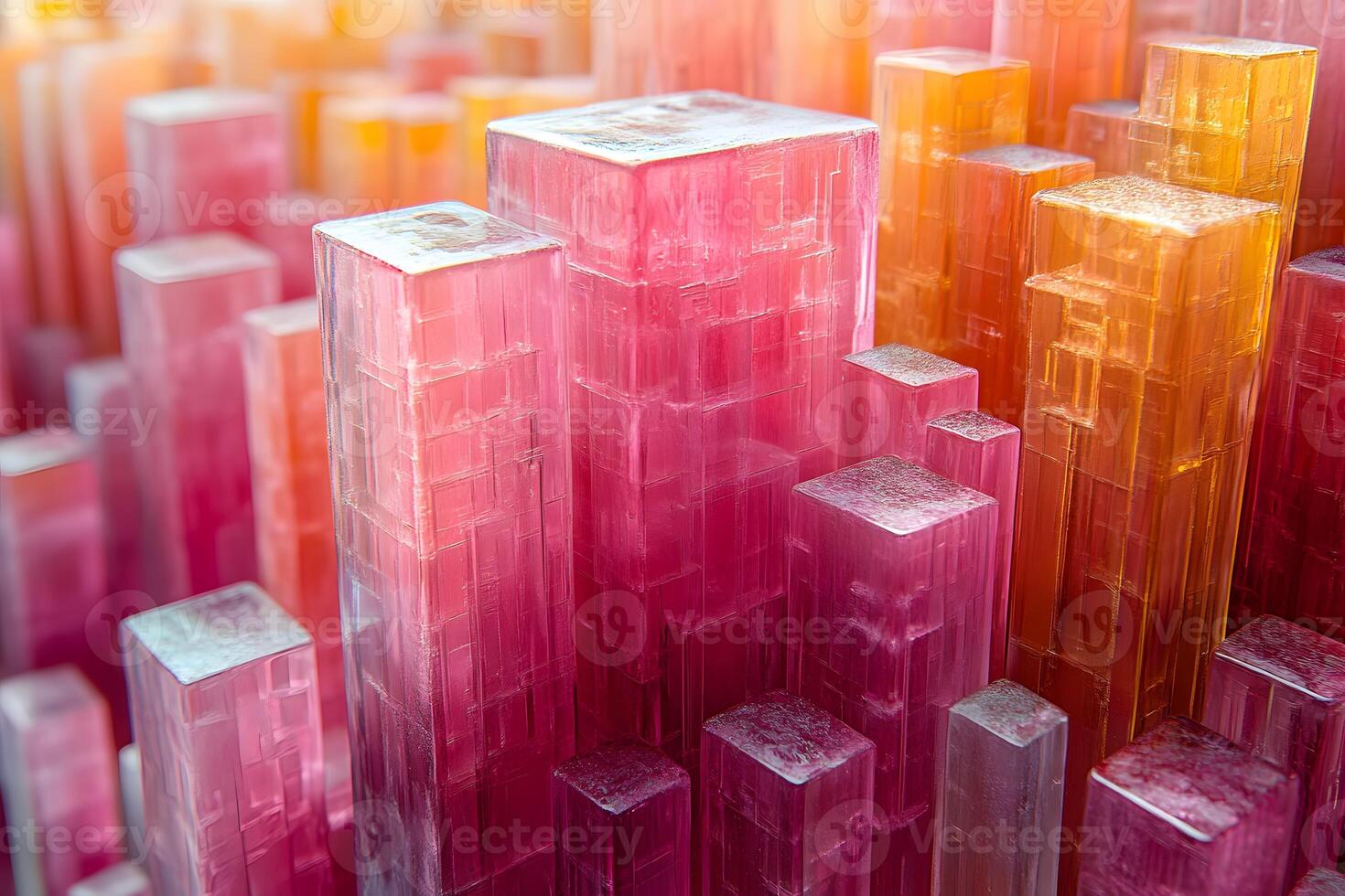 Vibrant Abstract Crystal Structures for Modern Design and Decoration photo