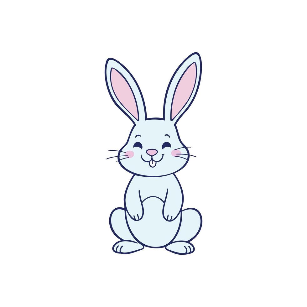 Playful White Rabbit Clipart for Greeting Cards and Invitations vector