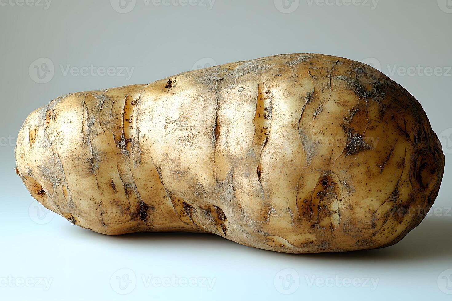 Fresh Organic Potato on Neutral Background - Food and Health Concept photo