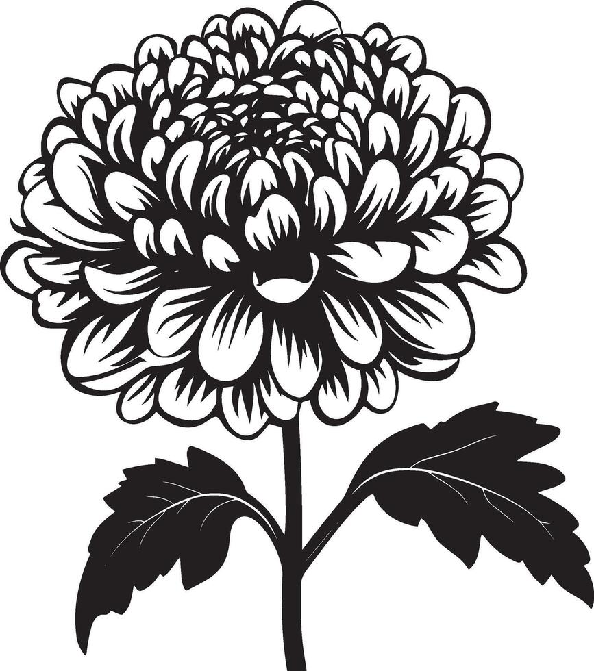 Chrysanthemum flower icon black illustration vector