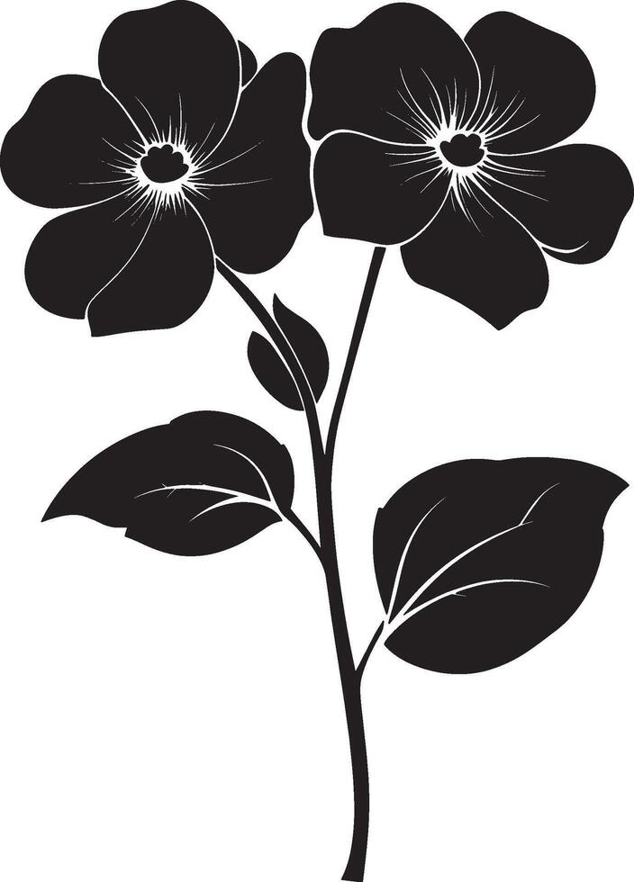 Minimalist black silhouette of a violet flower in format vector