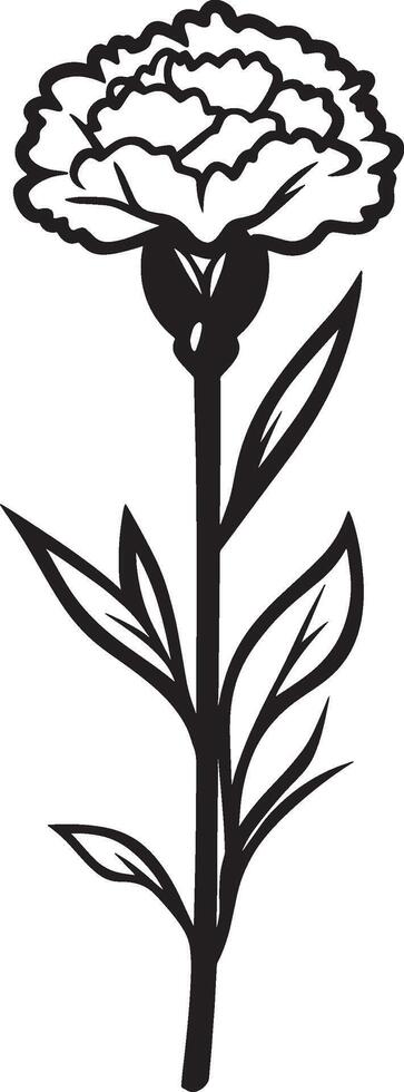 Black illustration of a carnation flower icon vector