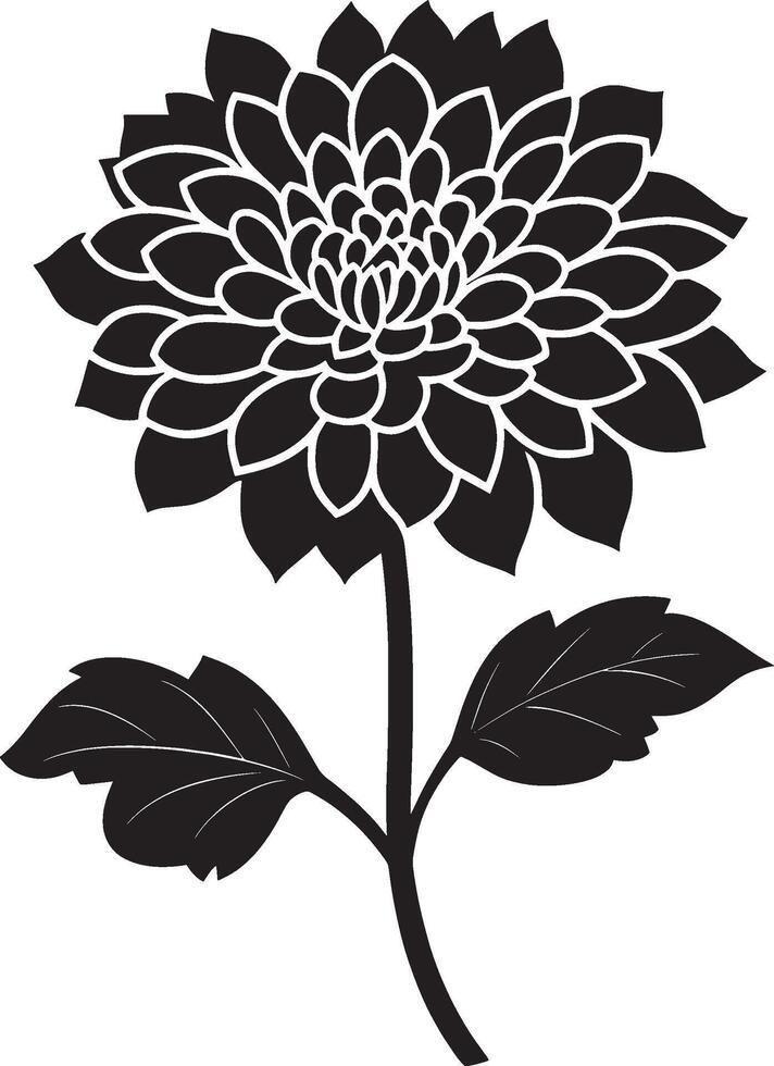 Simple chrysanthemum flower icon in black style vector