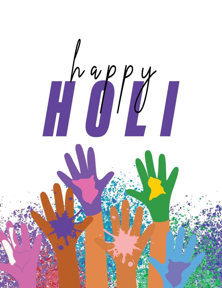Eye catching typography design for Holi greetings, featuring a cheerful blend of colors vector