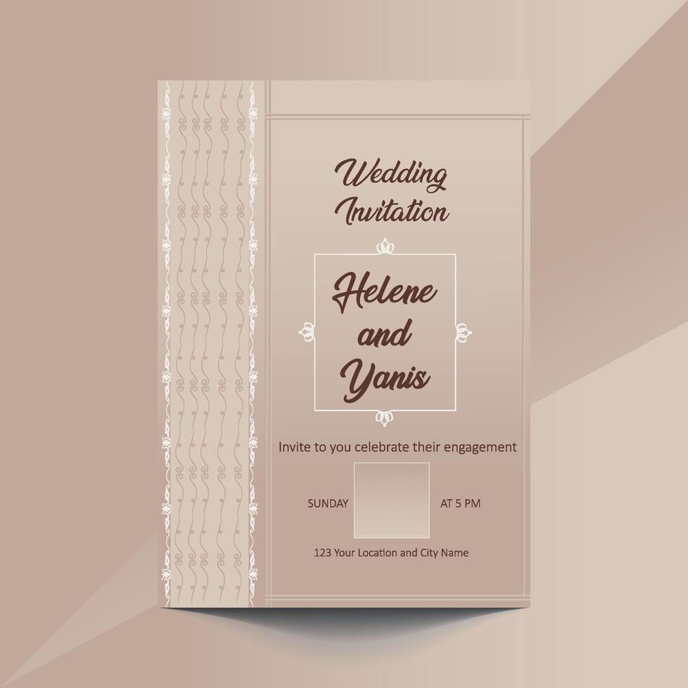 Elegant wedding invitation template featuring a luxurious gold foil design, perfect for a sophisticated celebration. vector