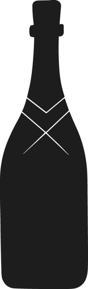 Elegant Champagne Bottle Silhouette for Celebrations vector