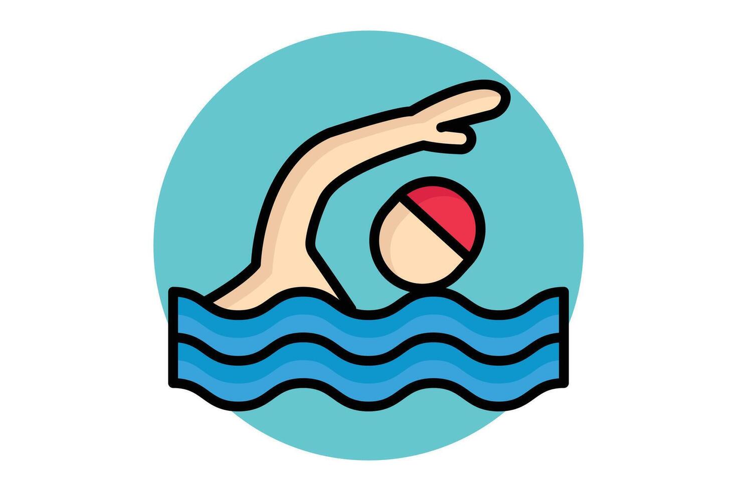 Swimming icon. colored outline icon style. icon related to sport and fitness. gym elements illustration vector