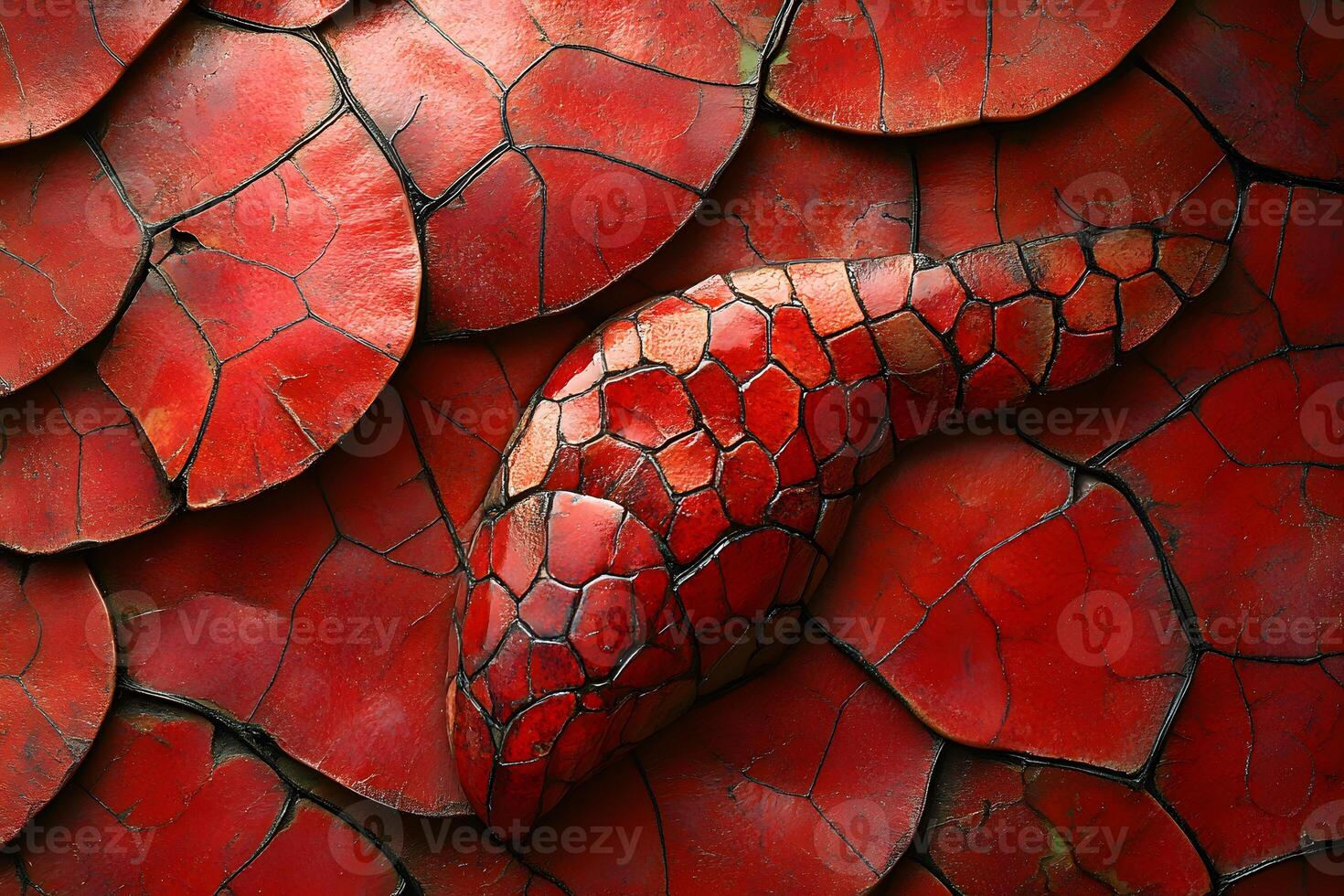Abstract Red Reptilian Scales Pattern Unique Textured Background for Design photo