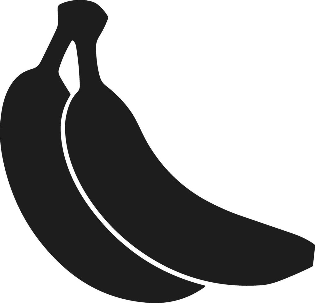 Minimalist Black Banana Silhouette Illustration vector