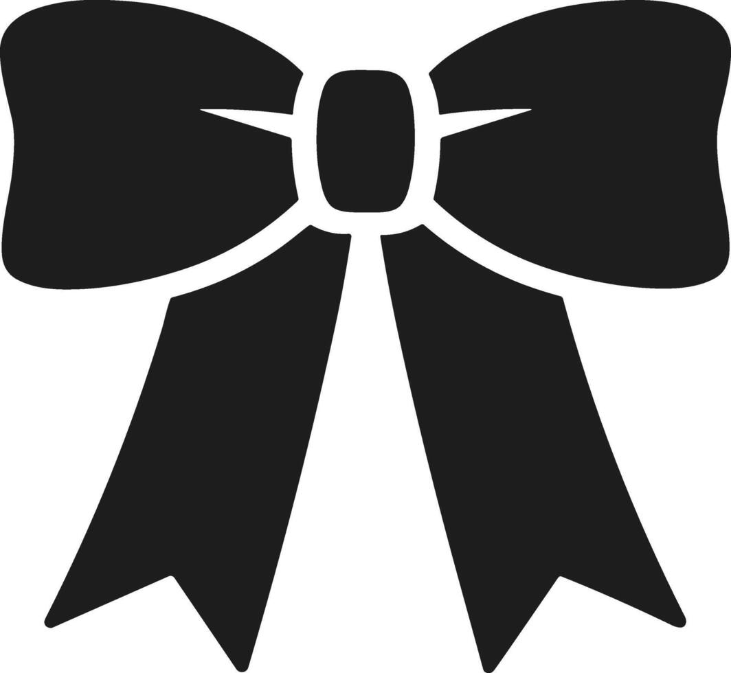 Stylish Bow Ribbon Silhouette Design vector