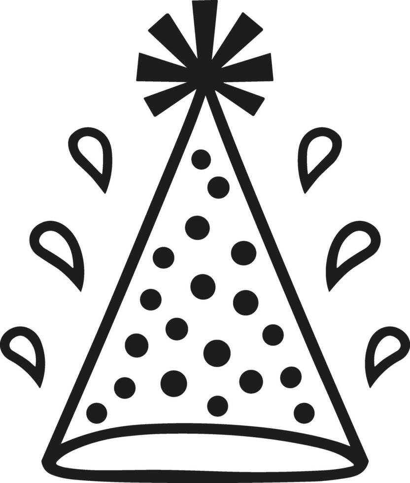 Party Hat Line Art - Minimalist Celebration Illustration vector