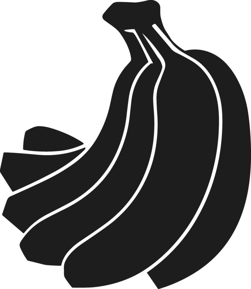 Bunch of Bananas Silhouette - Minimalist Illustration vector