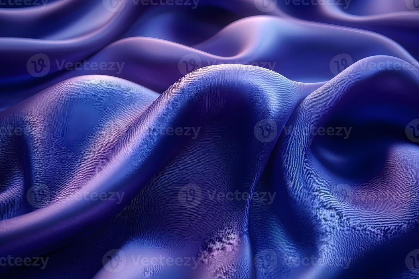 Luxurious Blue Satin Fabric with Elegant Waves for Design and Texture photo