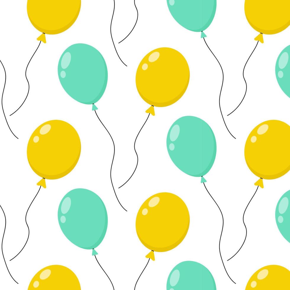 Colorful balloons in a playful pattern on a bright white background vector