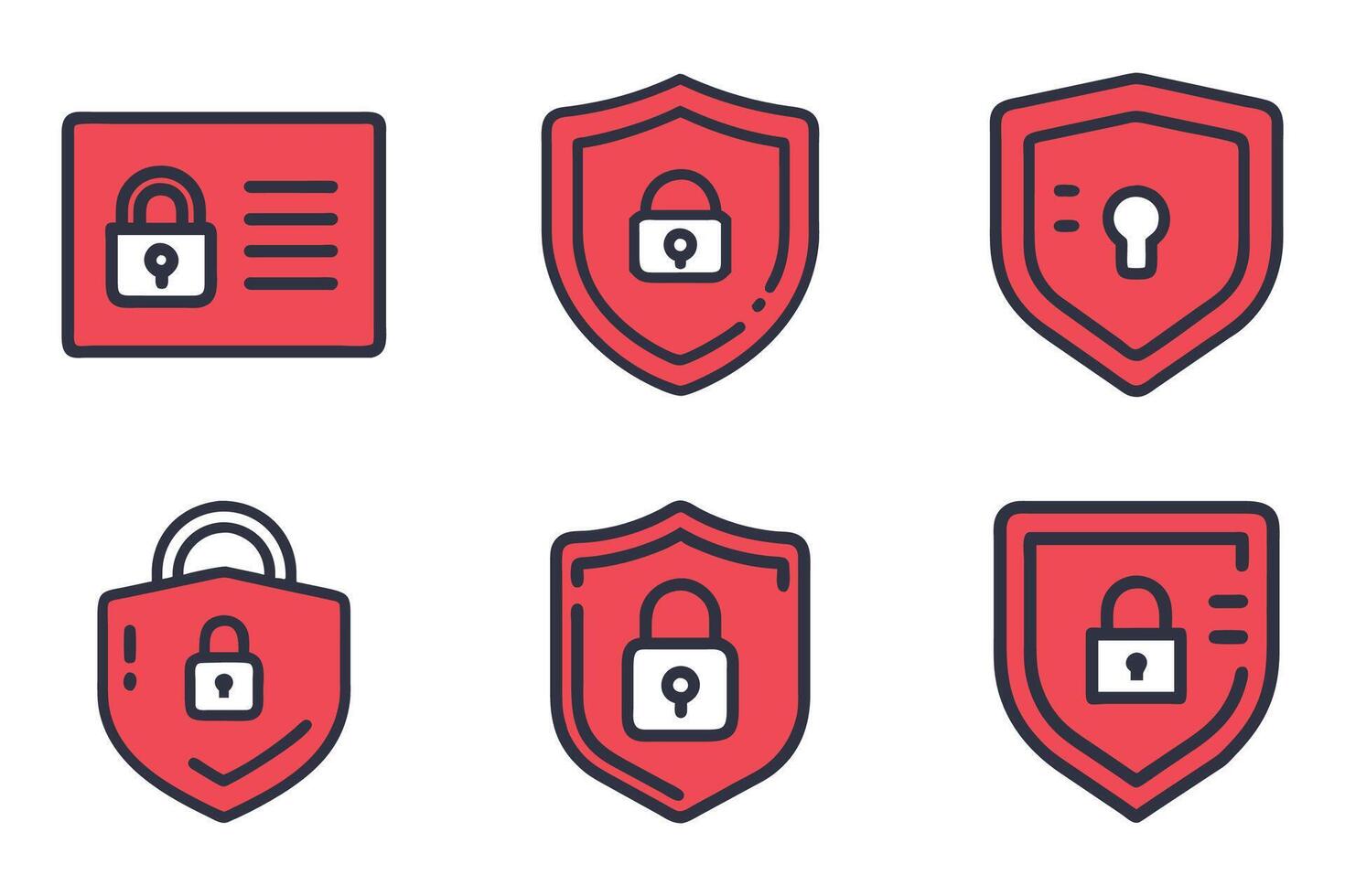 Stylish Outline Privacy Icon Collection vector