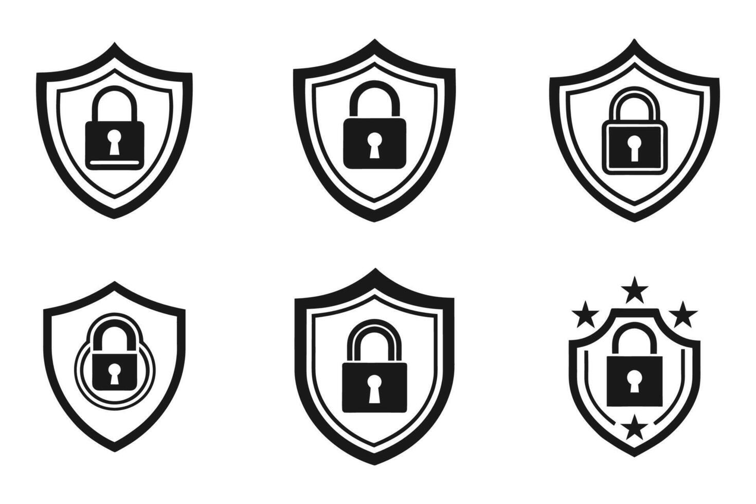 Professional Privacy Silhouette Icons in Outline vector