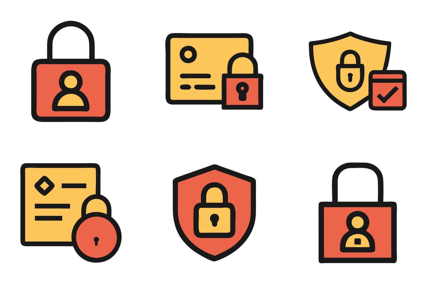 Privacy Icon Set for Minimalist Designs vector