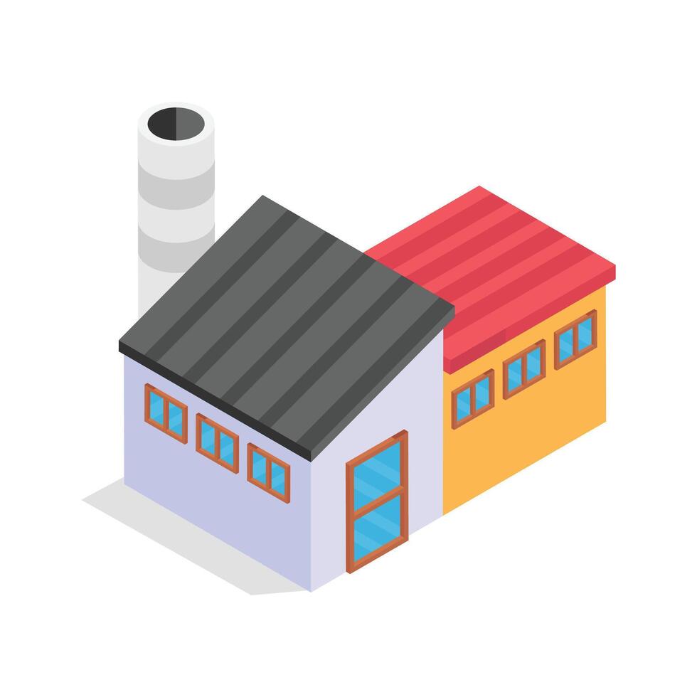 Icon representing a factory with IoT integration for smart automation vector