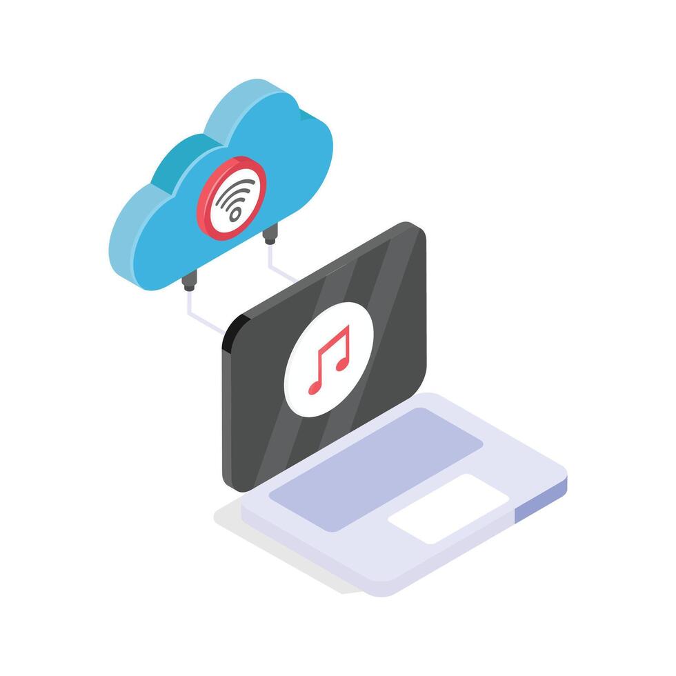 Grab this amazing icon of cloud music in modern style vector