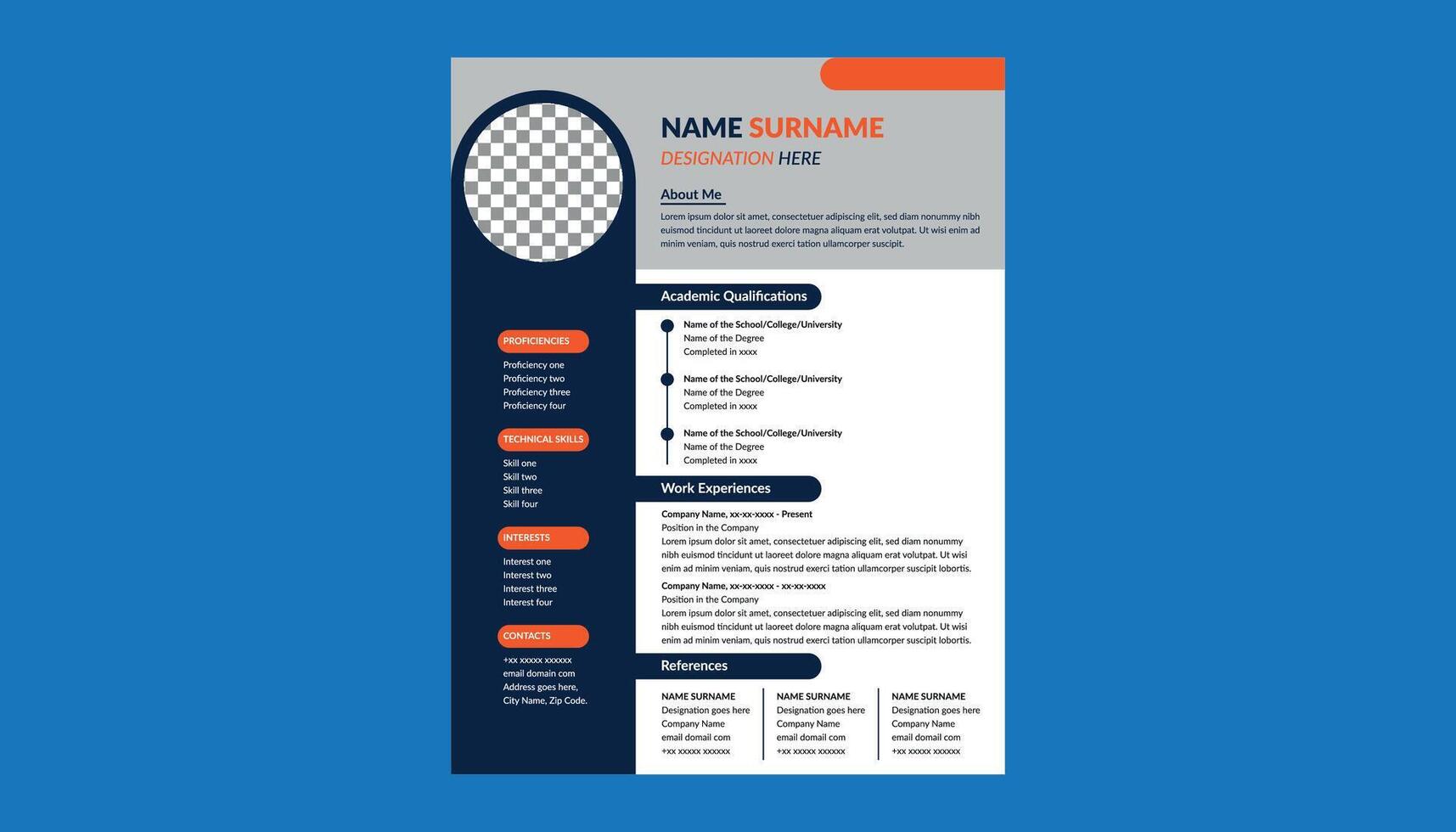 Modern Resume Design. Elegant Layout Display for Promotional Campaign. vector