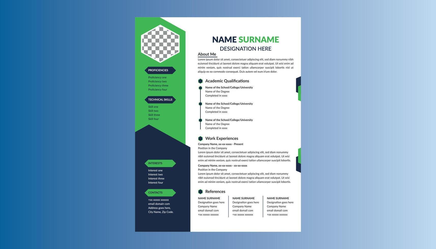 Modern Resume Design. Abstract Template Display for Promotional Campaign. vector