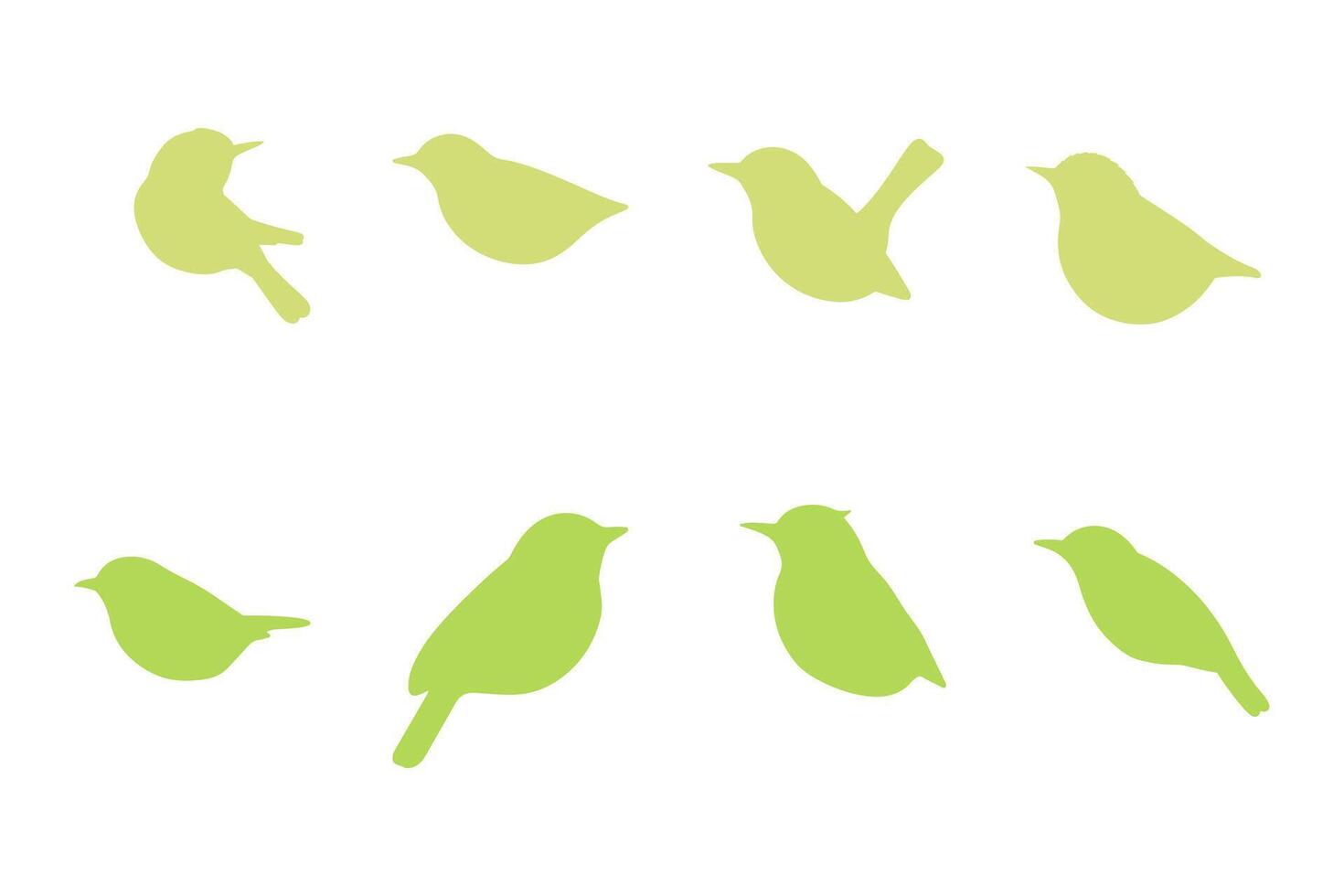 Leaf Warbler Silhouette Icon Set vector