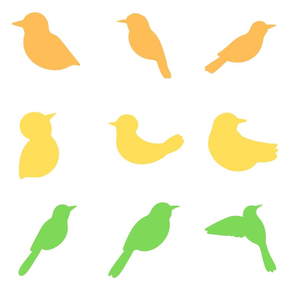Lovebird Animal Silhouette Icon Set vector