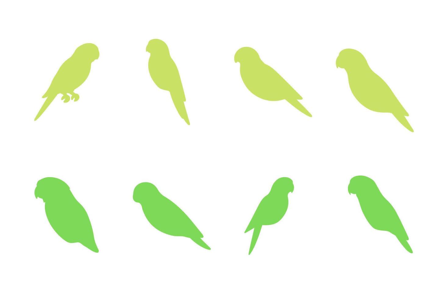 Parakeet Bird Silhouette Icon Set vector