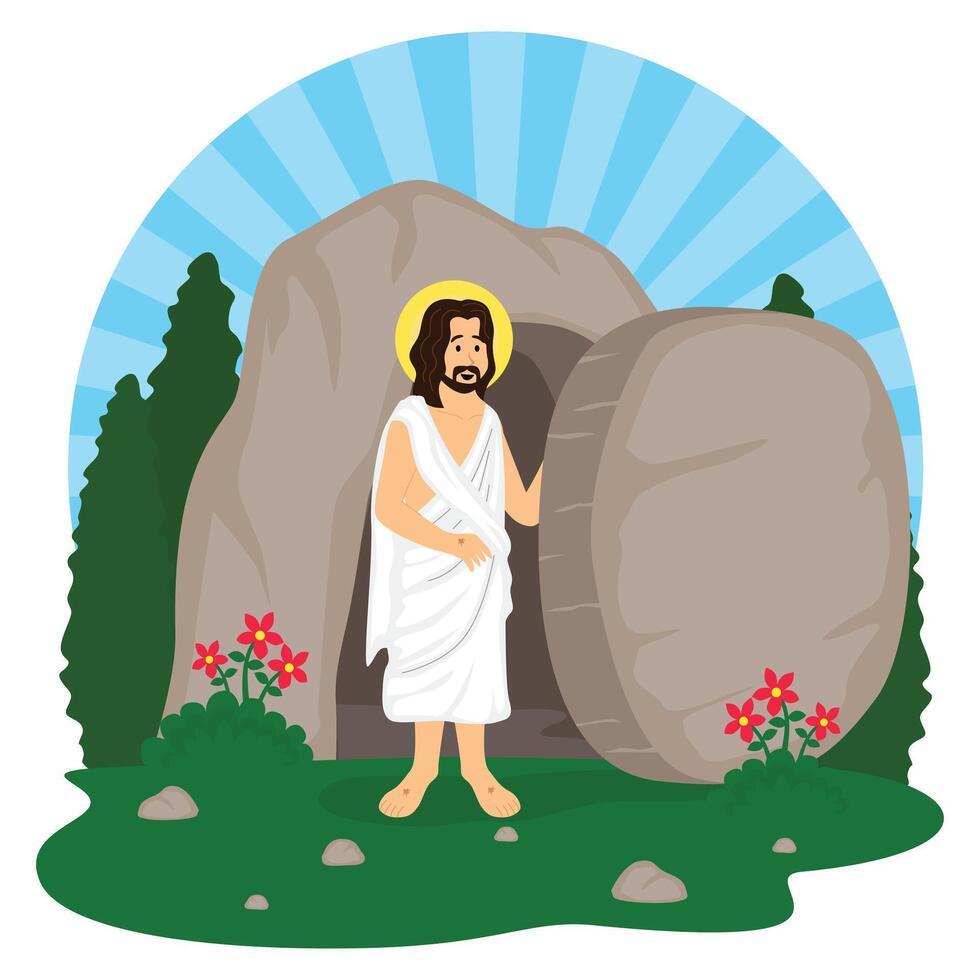 Jesus Christ rose from the dead vector
