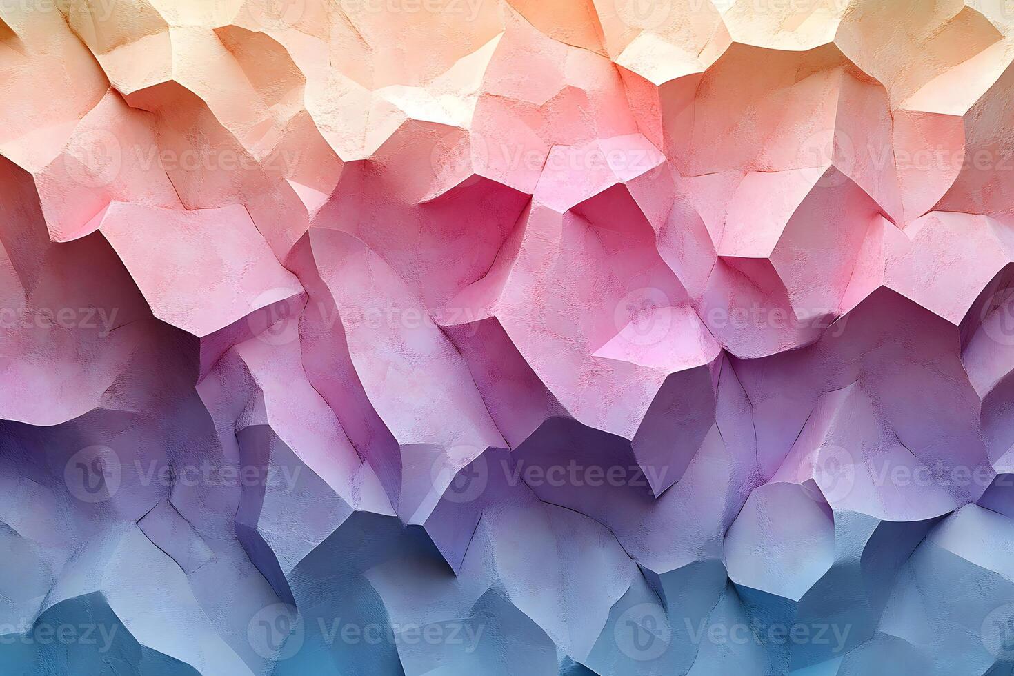 Abstract 3D Polygonal Wall Art in Pastel Gradient for Modern Design Inspiration photo
