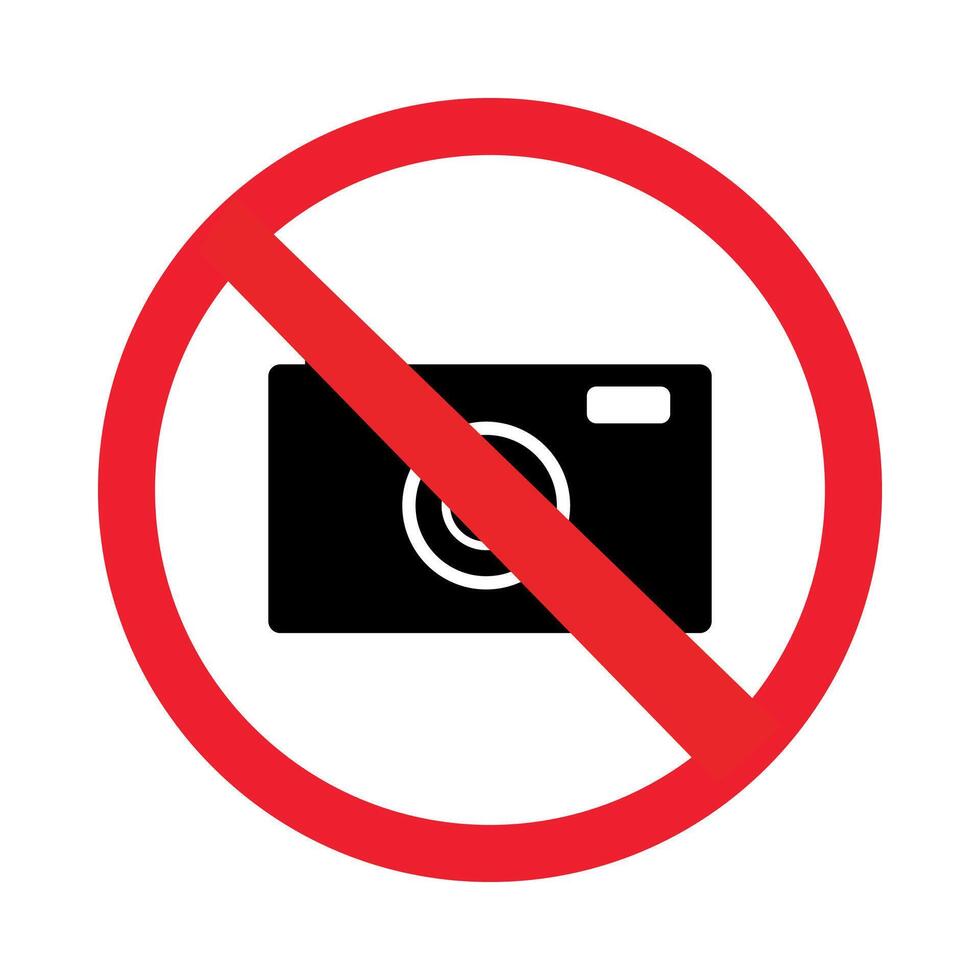 No Photograph, warning information sign vector