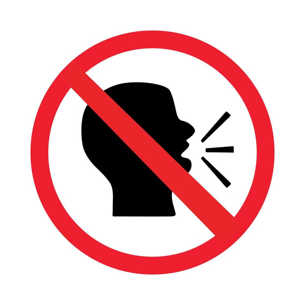 keep silence , warning information sign vector
