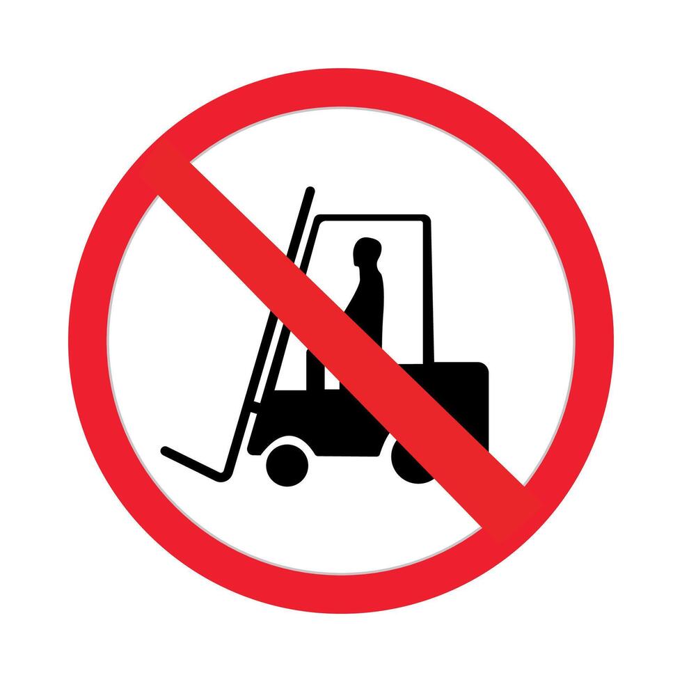 no forklift, warning information sign vector