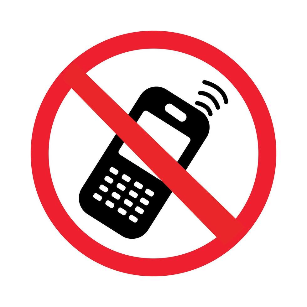 No Mobile Phone, warning information sign vector