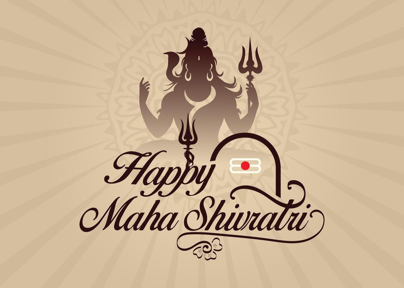 Happy Maha Shivratri to all. Celebrate with Lord Shiva Puja and divine blessings. Maha Shivratri illustration with handwritten typography and sacred vibes. vector